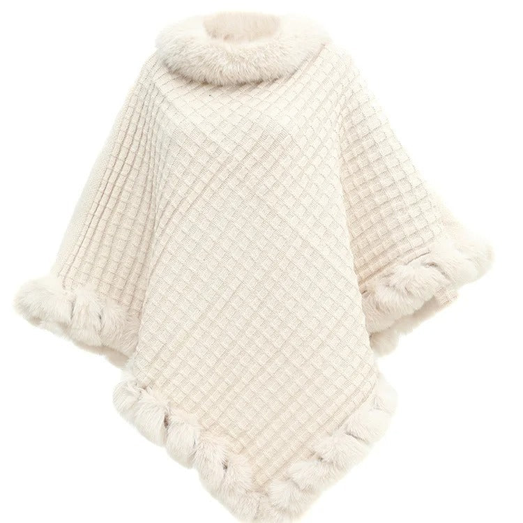 Drune | Gemütlicher Vintage Strickmantel mit Kragen aus Kunstfell