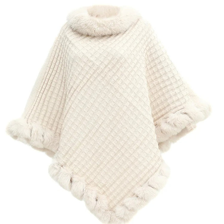 Drune | Gemütlicher Vintage Strickmantel mit Kragen aus Kunstfell