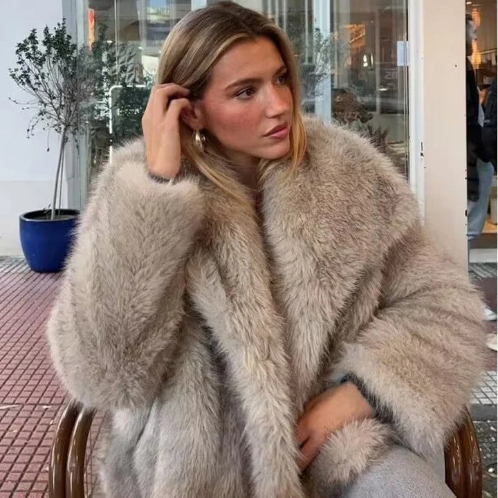 Drune | Warmer Kunstpelzmantel für Damen