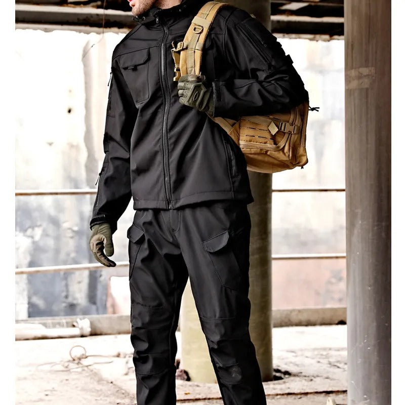 Drune | Herren Outdoor Taktik Kapuzenjacke Und Cargo Hosen Satz