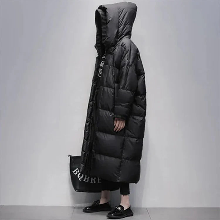 Drune | Lange Pufferjacke mit Daunenumhang