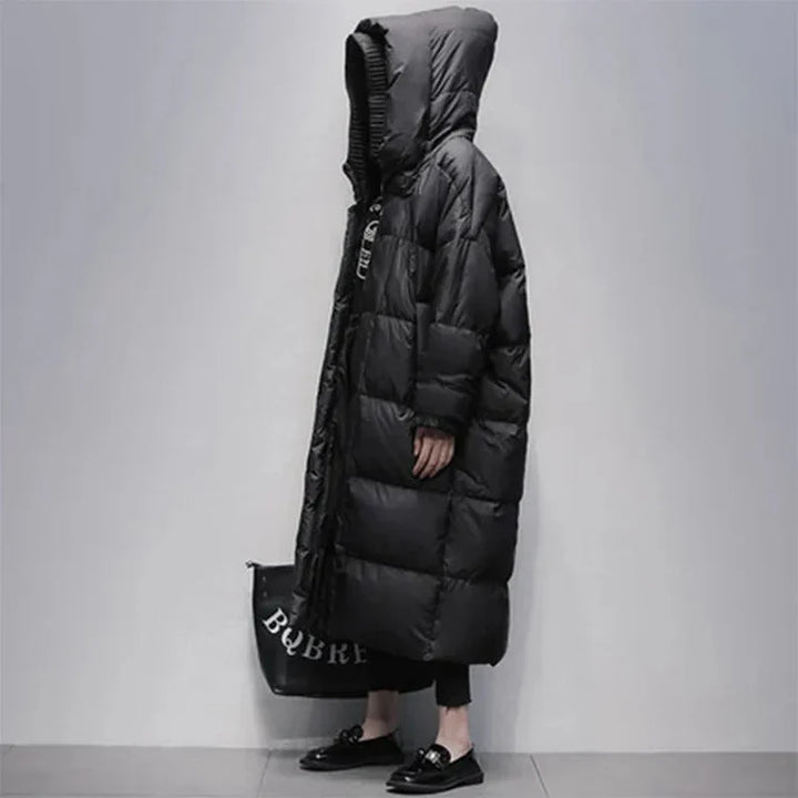 Drune | Lange Pufferjacke mit Daunenumhang