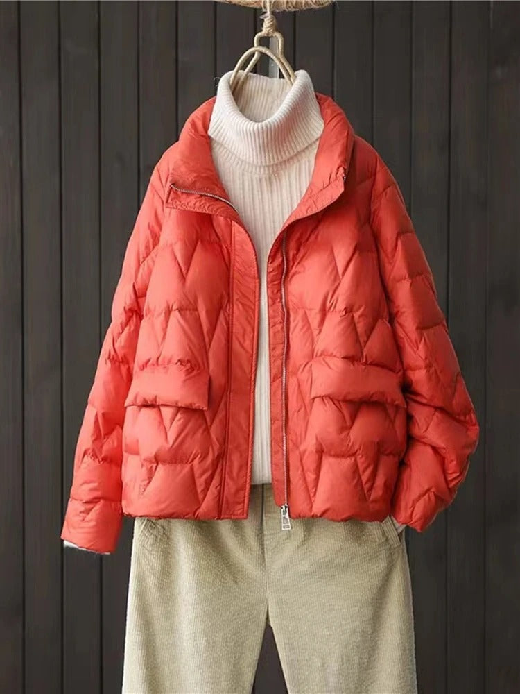 Drune | Ultraleichte Wattierte Daunenjacke Mit Stehkragen Für Frauen