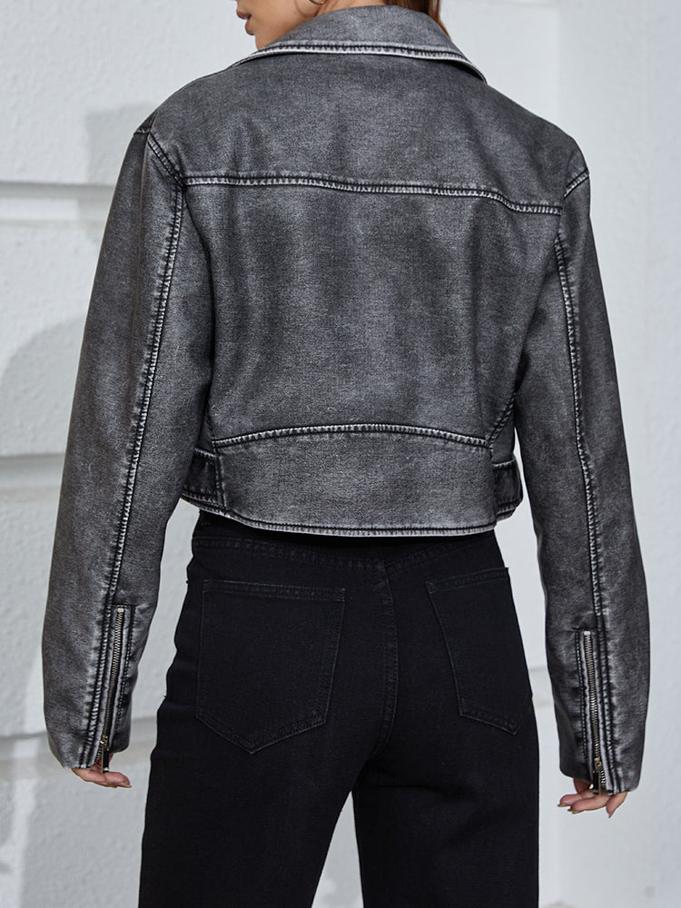 Drune | Kurze, verblasste Jeansjacke | Alanaria