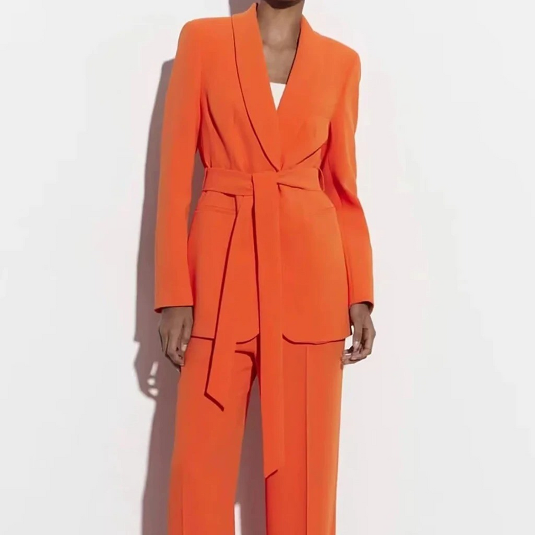 Drune | Mehrfarben Hausbekleidungsstil Blazer und Hose Set