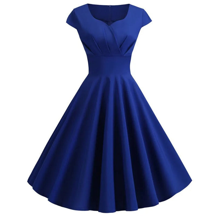 Drune | Vintage Sommerkleid mit großem V-Ausschnitt, lockerer Passform und Rüschen