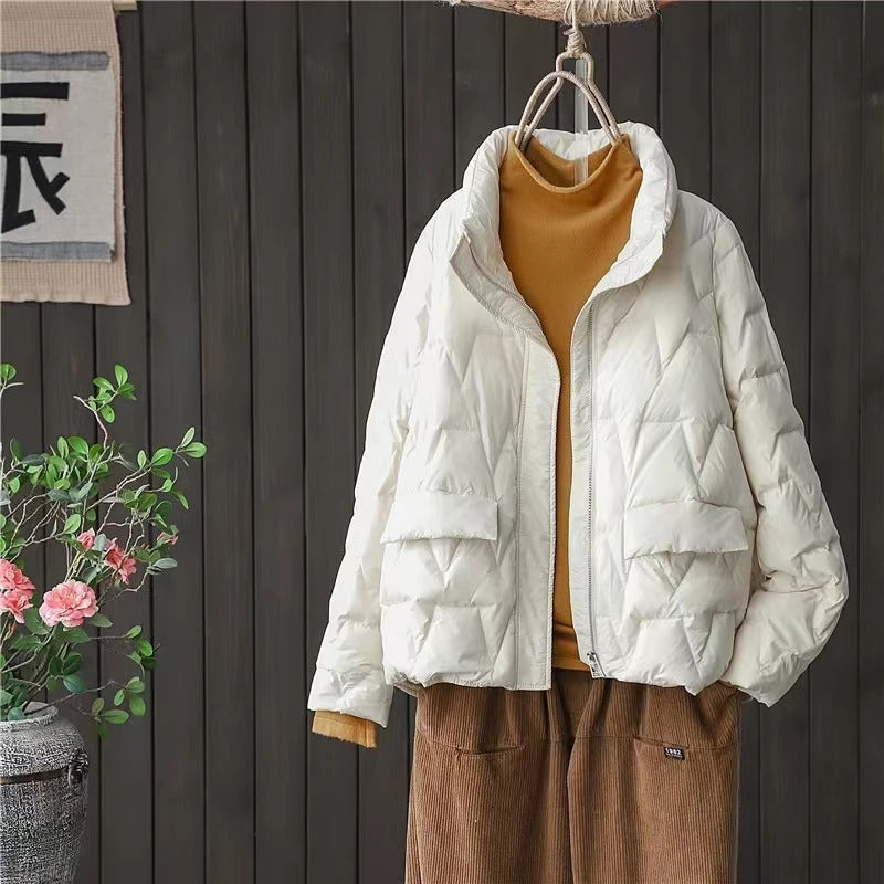 Drune | Ultraleichte Wattierte Daunenjacke Mit Stehkragen Für Frauen
