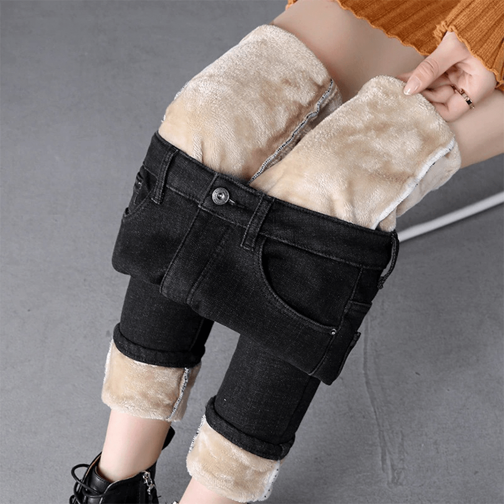 Drune | Dehnbare Warme Fleece-Jeans