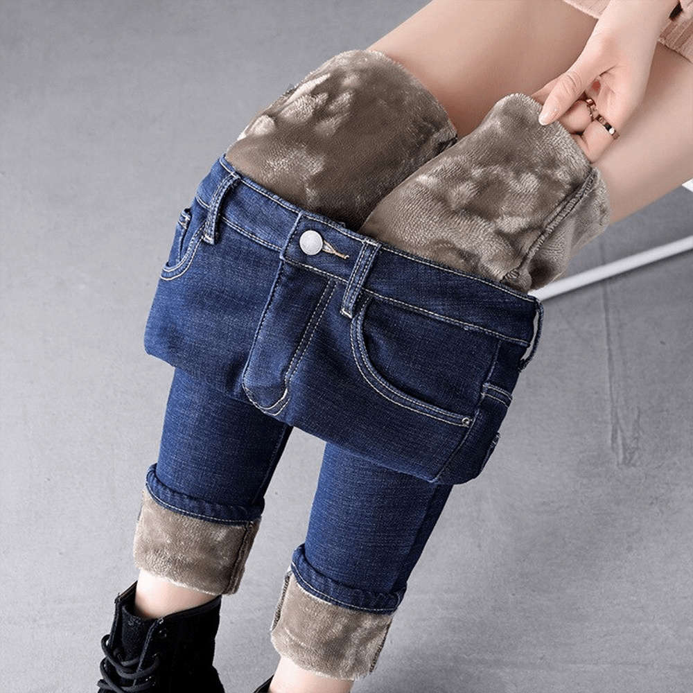 Drune | Dehnbare Warme Fleece-Jeans