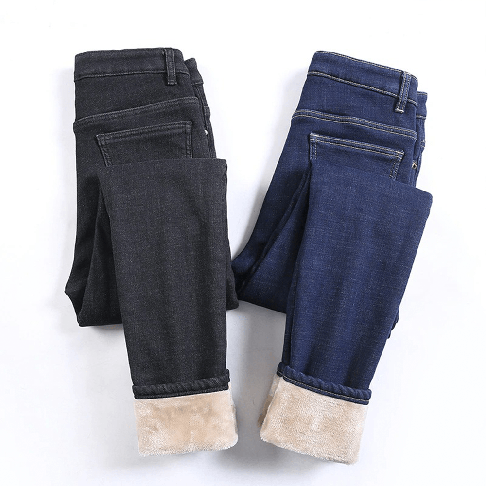 Drune | Dehnbare Warme Fleece-Jeans