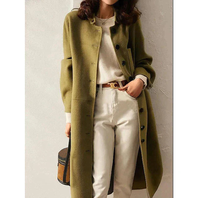 Drune | Mantel - Lange elegante Silhouette - Breite Revers - Bequem lässiger Schnitt