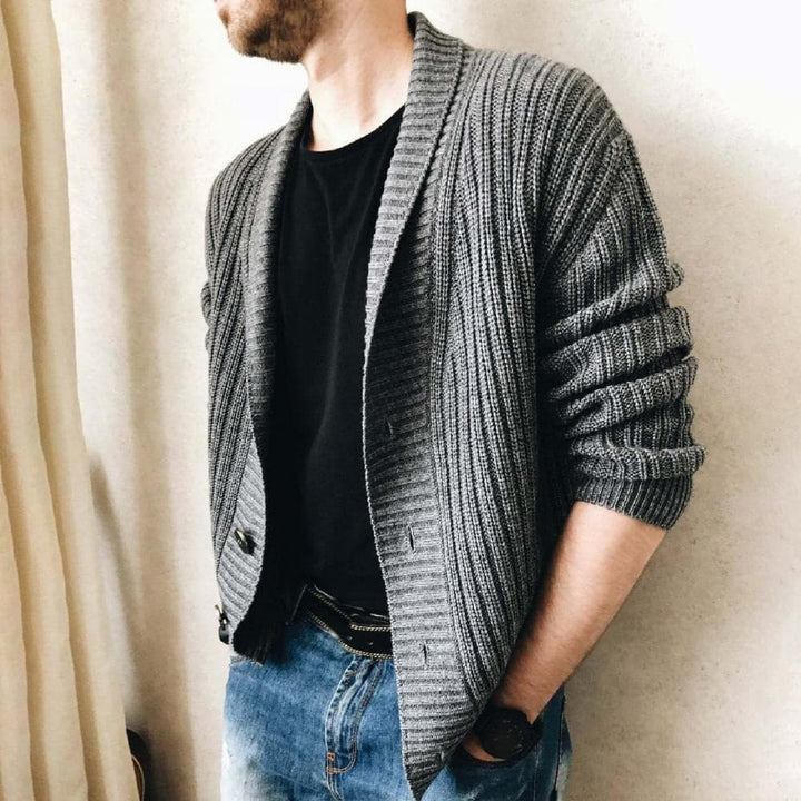 Drune | Fein Gestrickte Strickjacke Aus Warmem Baumwoll
