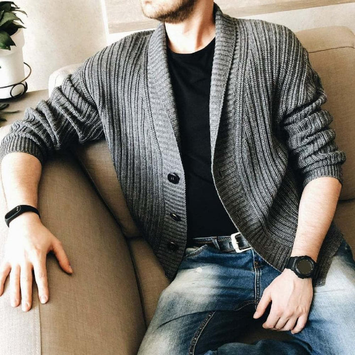 Drune | Fein Gestrickte Strickjacke Aus Warmem Baumwoll