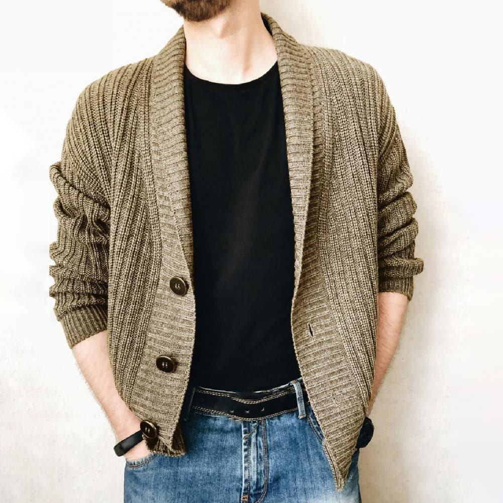 Drune | Fein Gestrickte Strickjacke Aus Warmem Baumwoll