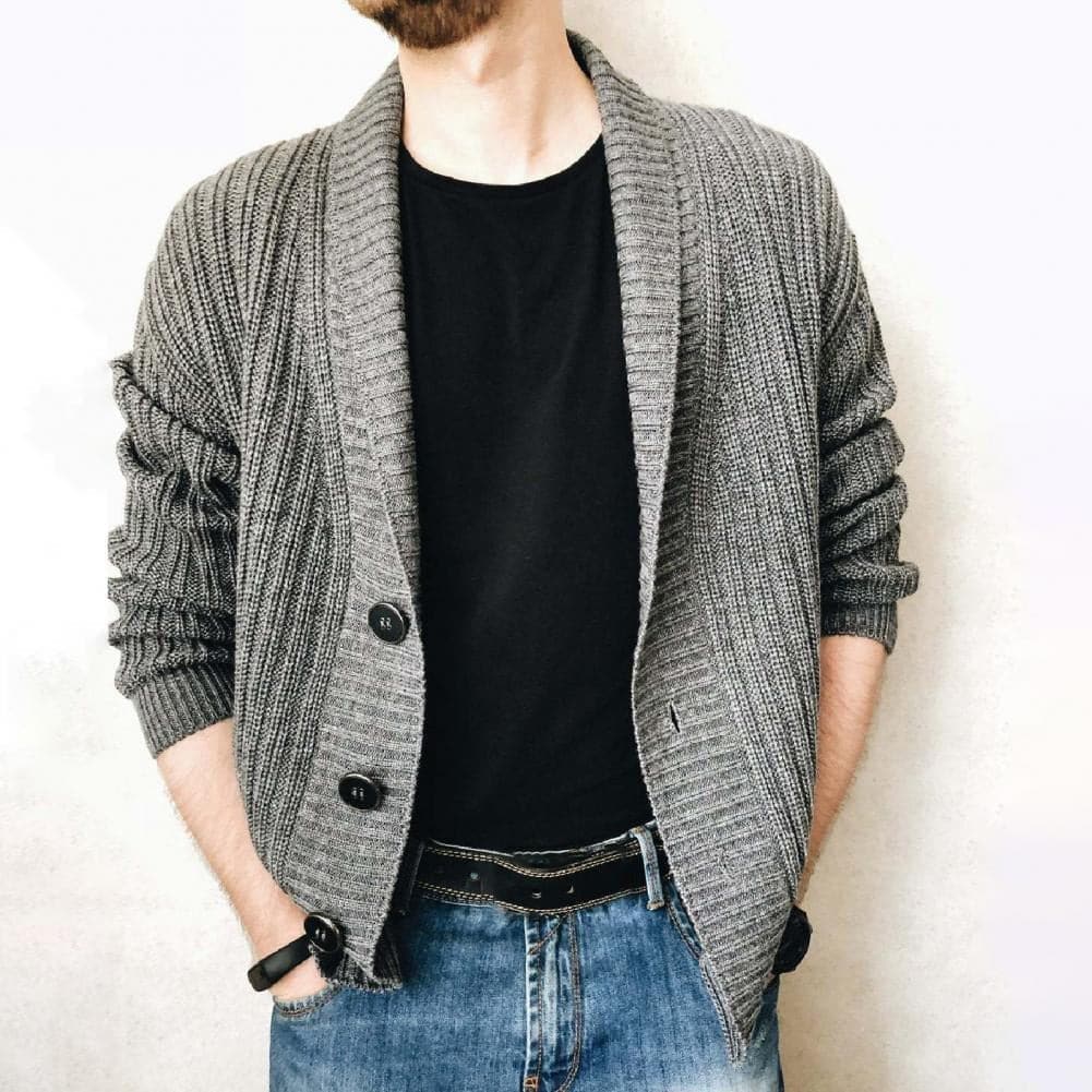 Drune | Fein Gestrickte Strickjacke Aus Warmem Baumwoll