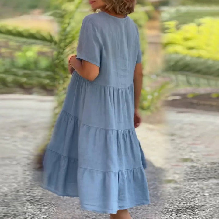 Drune | V-ausschnitt Leinenkleid Für Damen