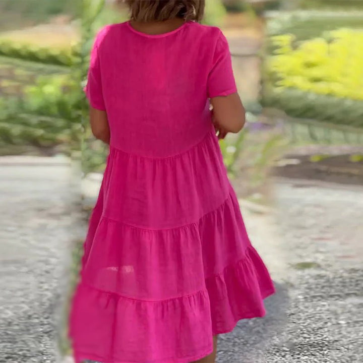 Drune | V-ausschnitt Leinenkleid Für Damen