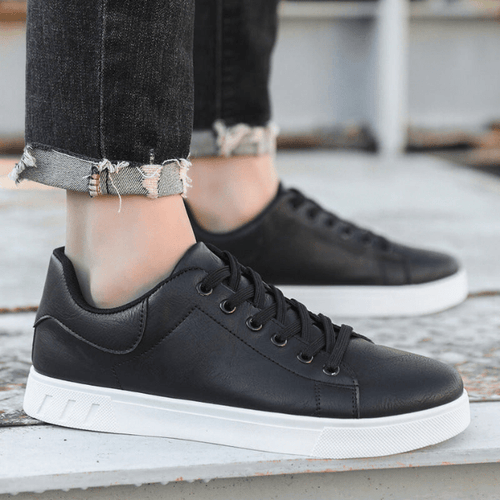 Drune | Sneakers Herren Leder Sneakers Komfortabel Trendy Freizeit Sneakers