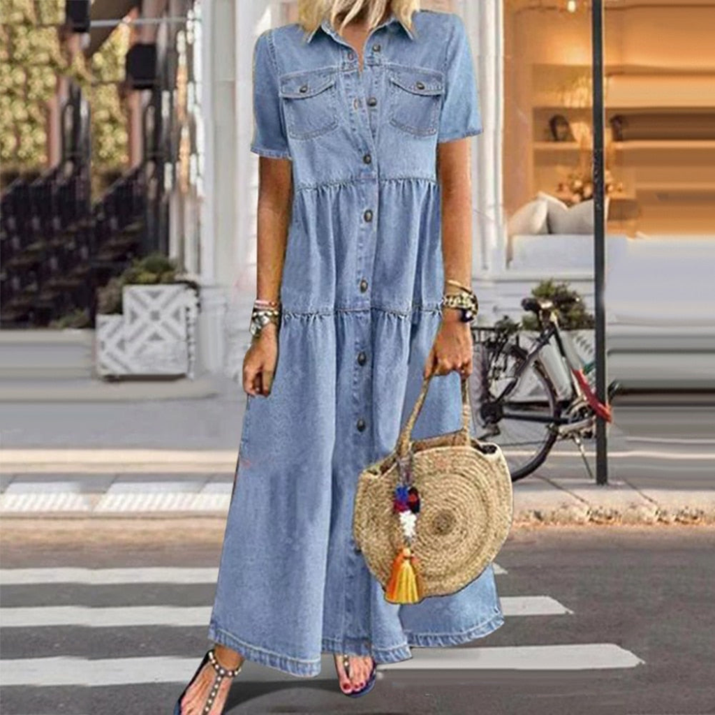 Drune | Maxi Denim Kleid Für Damen