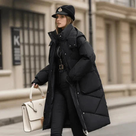 Drune | Gepolsterte Jacke - Oversized-Passform - Kapuze mit Hohem Kragen - Verstellbare Bündchen - Mittellanges Modell