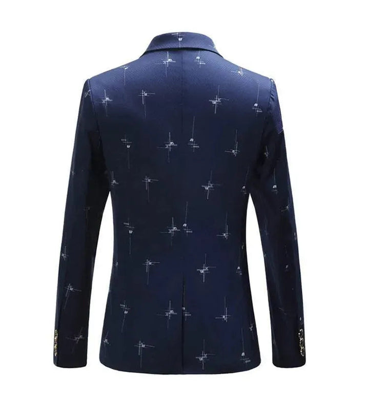 Drune | Herren Blazer - Blazer mit weißen Drucken