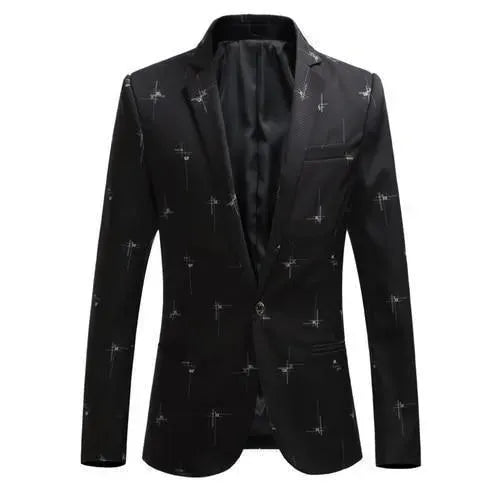 Drune | Herren Blazer - Blazer mit weißen Drucken
