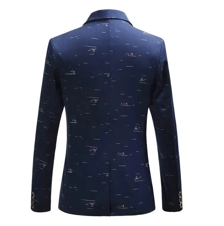 Drune | Herren Blazer - Lässiger Blazer mit weißen Drucks