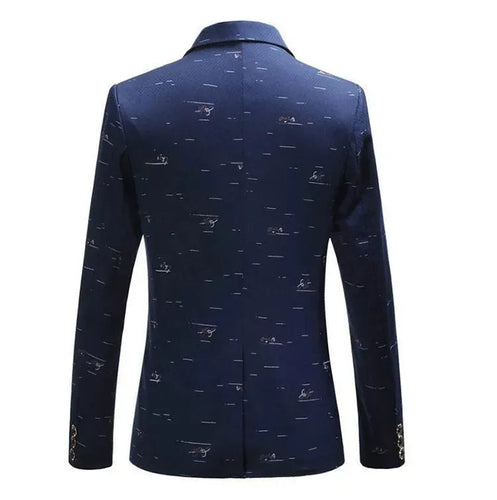Drune | Herren Blazer - Lässiger Blazer mit weißen Drucks