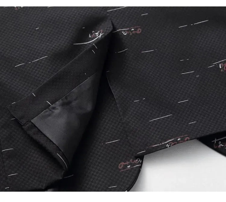 Drune | Herren Blazer - Lässiger Blazer mit weißen Drucks