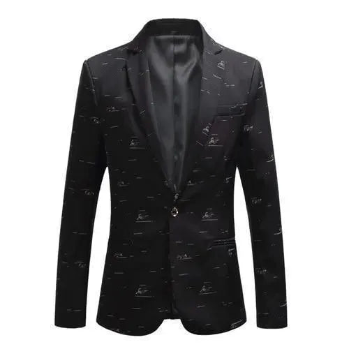 Drune | Herren Blazer - Lässiger Blazer mit weißen Drucks