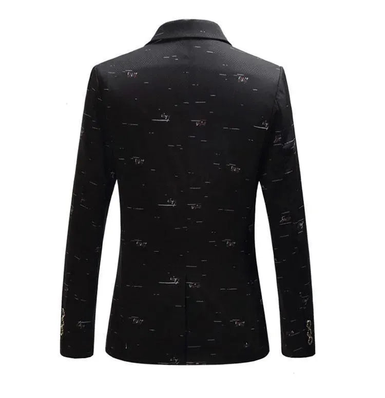 Drune | Herren Blazer - Lässiger Blazer mit weißen Drucks