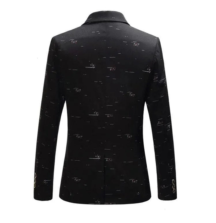 Drune | Herren Blazer - Lässiger Blazer mit weißen Drucks