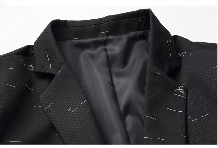 Drune | Herren Blazer - Lässiger Blazer mit weißen Drucks