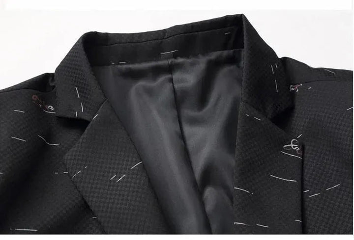 Drune | Herren Blazer - Lässiger Blazer mit weißen Drucks