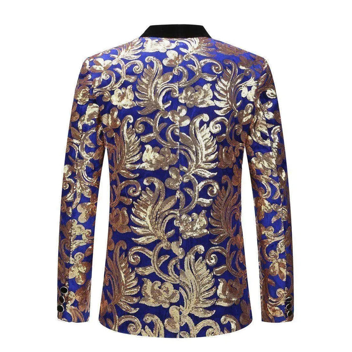 Drune | Herren Blazer - Floraler Pailletten Party Blazer