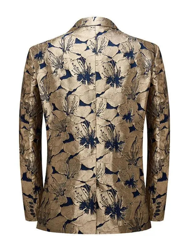 Drune | Herren Blazer - Gold Muster Smoking Blazer