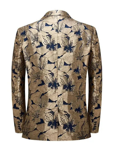 Drune | Herren Blazer - Gold Muster Smoking Blazer