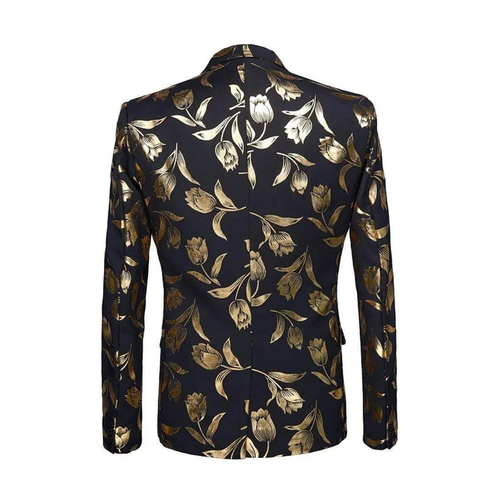 Drune | Herren Blazer - Gold Druck Party Blazer