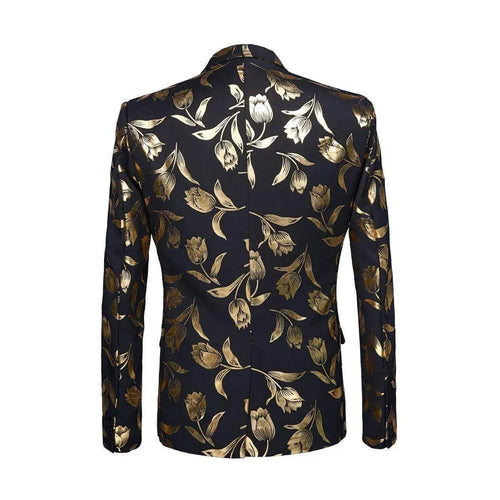 Drune | Herren Blazer - Gold Druck Party Blazer