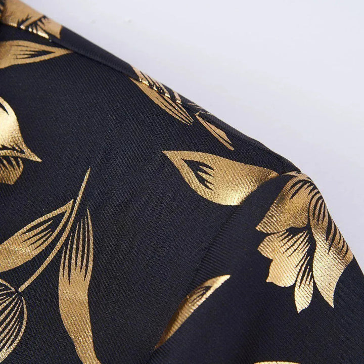 Drune | Herren Blazer - Gold Druck Party Blazer