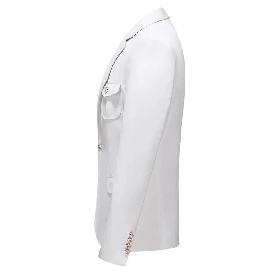 Drune | Herren Blazer - Mehrtaschen Weißer Blazer
