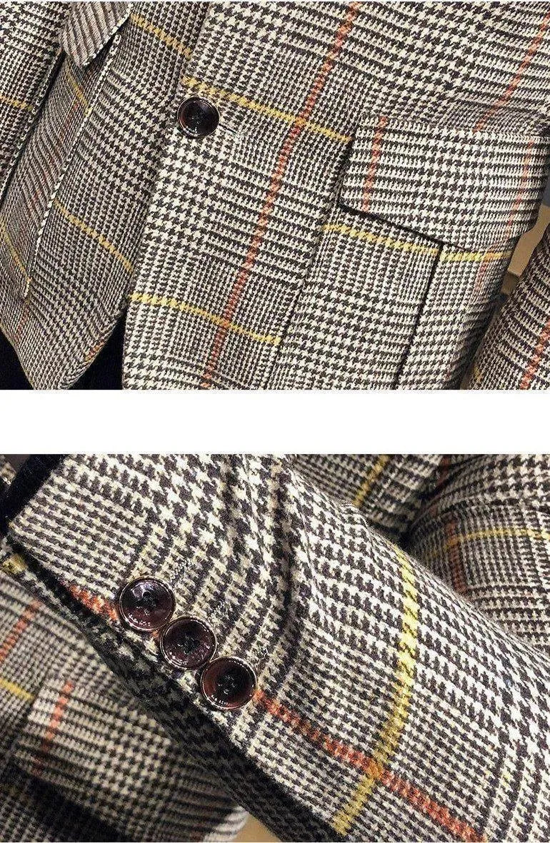 Drune | Herren Blazer - Karierter Houndstooth Blazer