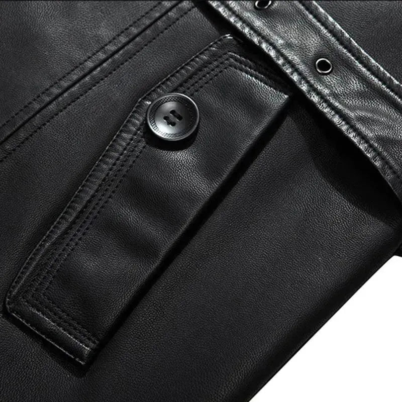 Drune | Herren Freizeit wasserdichter Leder-Mantel