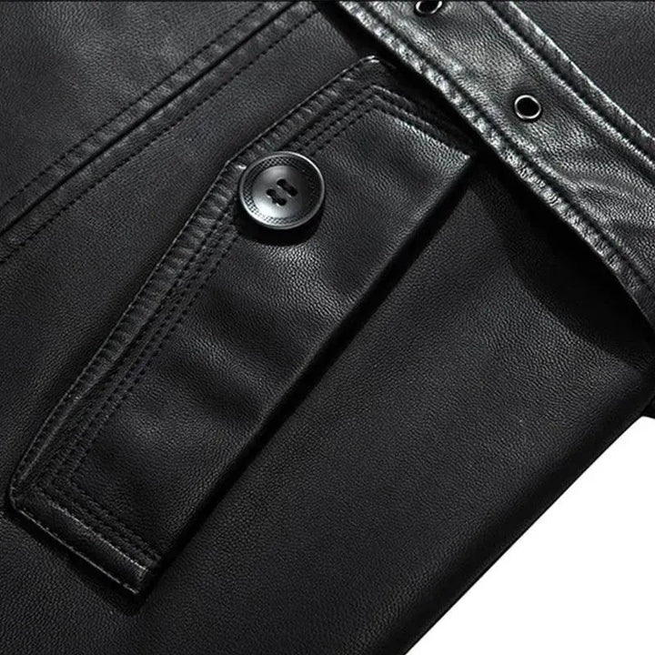 Drune | Herren Freizeit wasserdichter Leder-Mantel