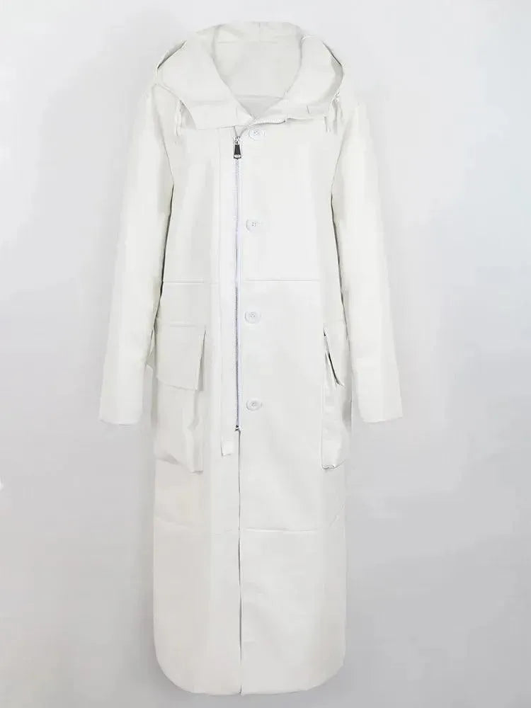Drune | Herren Kapuzenlose Lederübercoat