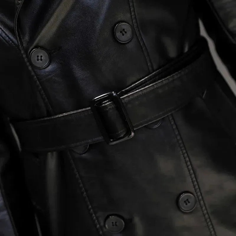 Drune | Herren Leder-Trenchcoat