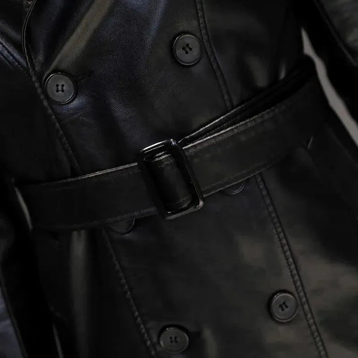 Drune | Herren Leder-Trenchcoat