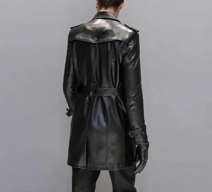 Drune | Herren Leder-Trenchcoat