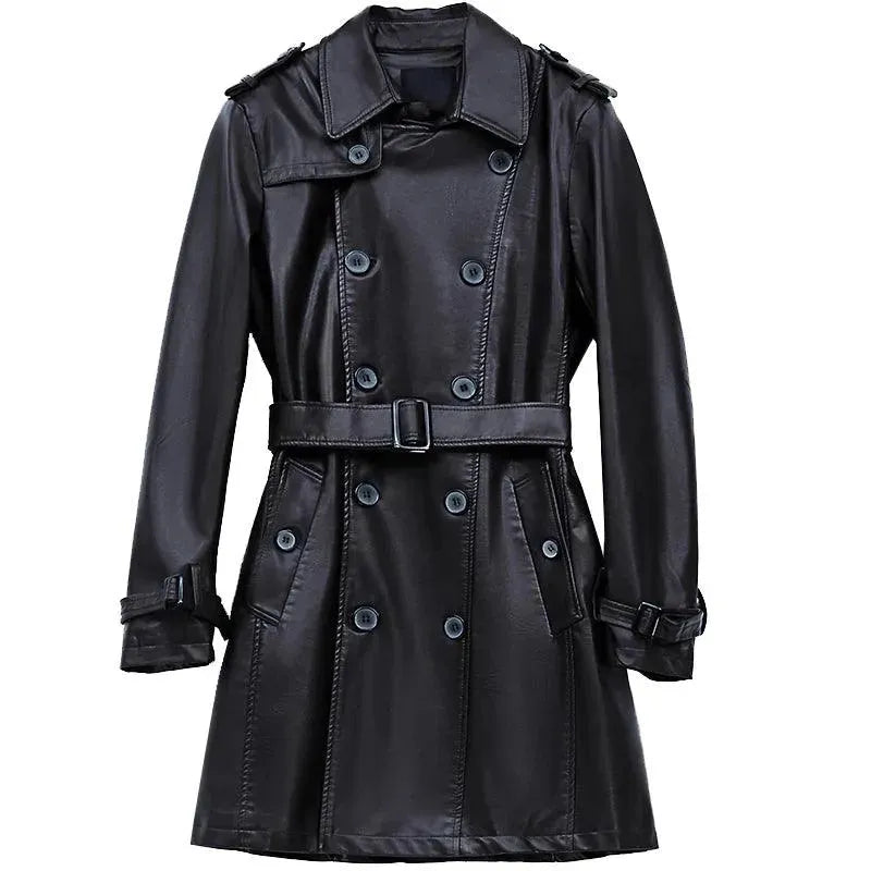 Drune | Herren Leder-Trenchcoat
