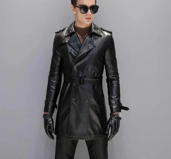 Drune | Herren Leder-Trenchcoat